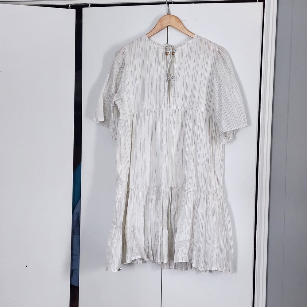 Emerson Fry White Striped Mini Dress